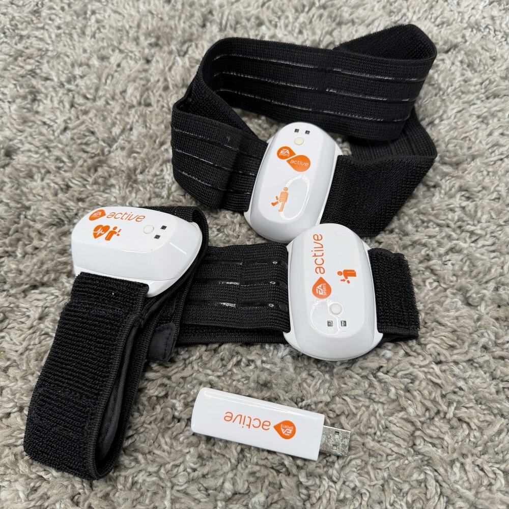 EA Sports Active 2 Nintendo Wii Heart Rate Motion Sensors Straps USB Dongle Lot
